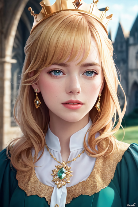 3978522963-420976078-(extremely detailed CG unity 8k wallpaper), (photorealistic_1.4), blonde hair, emma stone, medieval queen, green vale, golden cr.png